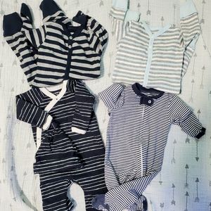Burts Bees Baby Boy Footie Pajamas lot size 0-3
